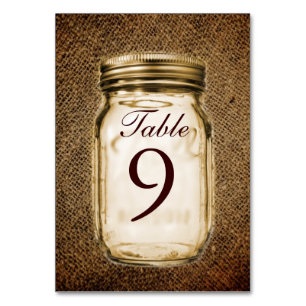 Numéro De Table burlap mason jar western country extérieur mariage