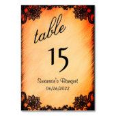 Numéro De Table Burnt Orange Lace Table Number (Dos)