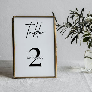 Numéro De Table Business Event Simple Black & White Table Number