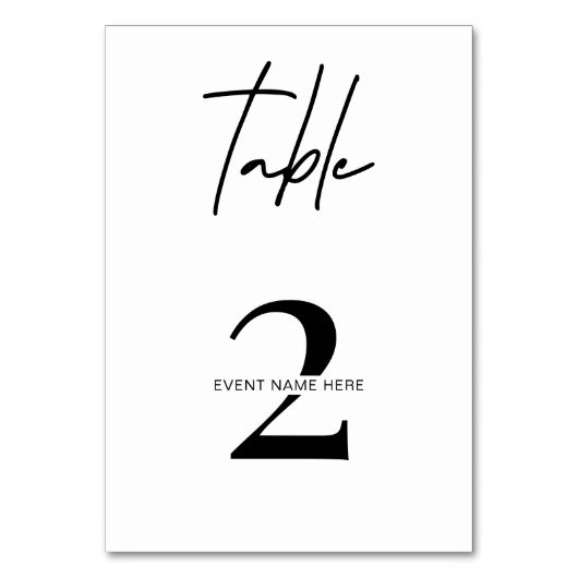 Numéro De Table Business Event Simple Black & White Table Number (Par défaut)