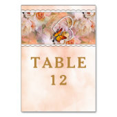Numéro De Table Butterfly Pearl Heart Floral Serenity Rose Mariage (Dos)
