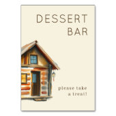 Numéro De Table Cabane rustique et confortable à l'aquarelle (Dos)