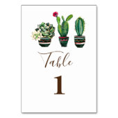 Numéro De Table cactus, succulent, aquarelle, fiesta, mexicaine, (Dos)