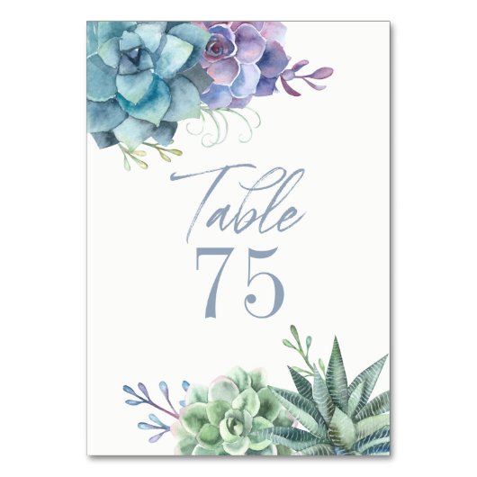 Numéro de table Cactus Succulentes Aquarelle (Par défaut)