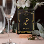 Numéro De Table Cadre Art déco classique Mariage Black Gold<br><div class="desc">Complétez l'élégance de votre réception de mariage avec notre Black Art Déco Faux Gold Frame Carte de Numéro de Table Personnalisée. Cet ajout exquis à notre collection comprend un cadre Art déco noir classique, mêlant harmonieusement sophistication intemporelle et fonctionnalité moderne. Entièrement personnalisable selon le thème de votre événement, la carte...</div>