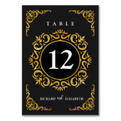 Numéro De Table Cadre baroque Royal Black and Gold Ornamental (Par défaut)