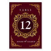 Numéro De Table Cadre baroque Royal Bourgogne (Par défaut)