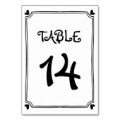 Numéro De Table Cadre blanc griffé noir dessiné à la main (Dos)