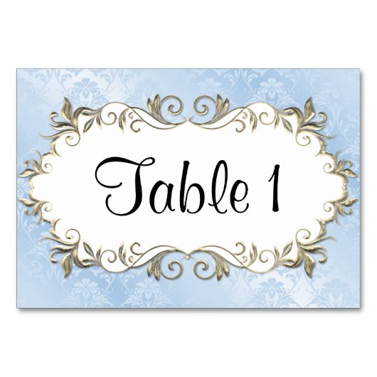 Numéro De Table Cadre bleu mariage (Devant)