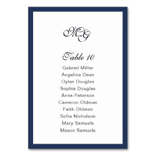 Numéro De Table Cadre bleu profond. Mariage moderne et design