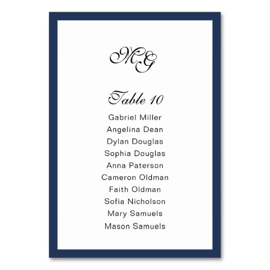 Numéro De Table Cadre bleu profond. Mariage moderne et design (Par défaut)