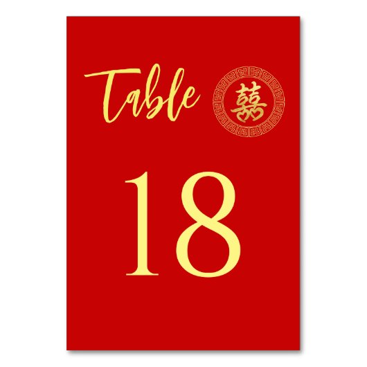 Numéro De Table Cadre circulaire double bonheur mariage chinois (Dos)