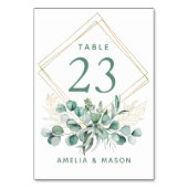 Numéro De Table Cadre de mariage doré à la verdure botanique d'euc (Par défaut)