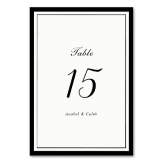 Numéro De Table Cadre de mariage élégant classique bordure