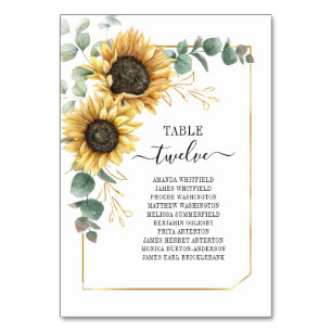 Numéro De Table Cadre de mariage géométrique doré Eucalyptus Tourn