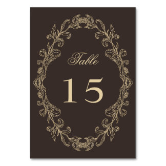 Numéro De Table Cadre de mariage romantique baroque orné