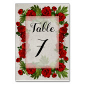 Numéro De Table Cadre de Roses Rouges Romantiques modifiable (Par défaut)
