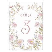 Numéro De Table Cadre floral rose tendre (Dos)