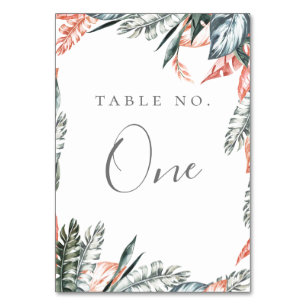 Numéro De Table Cadre moderne de Tropiques de Corail