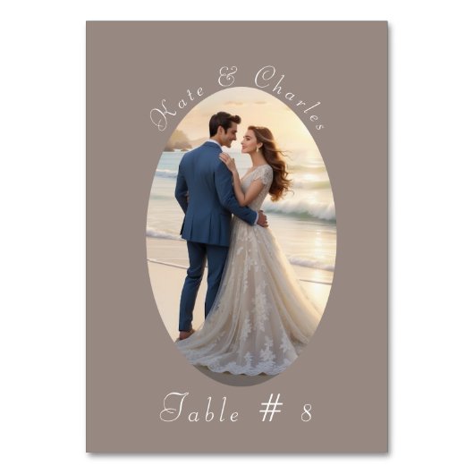 Numéro De Table Cadre photo élégant Qr Code Table Card (Dos)