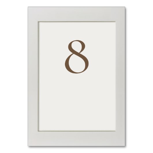 Numéro De Table Cadre simple (Dos)