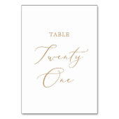 Numéro De Table Calcul Or Delicate Table Vingt et un (Dos)