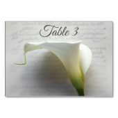 Numéro De Table Calla lily sur écriture manuscrite (Devant)