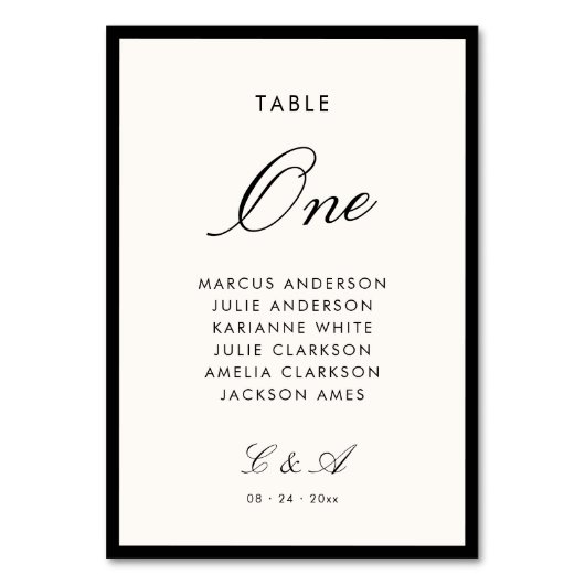 Numéro De Table Calligraphie Classique Vieille Fortune (Par défaut)