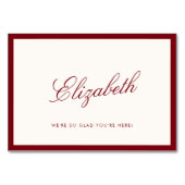 Numéro De Table Calligraphie Classique Vieux argent Rouge Profond  (Devant)