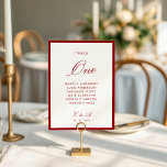 Numéro De Table Calligraphie classique Vieux argent rouge profond<br><div class="desc">La collection de design mariage "Classic Calligraphy Old Money" est une suite intemporelle et élégante, inspirée par une tradition raffinée et un luxe sobre. Avec ses bordures noires, ses fontes serif délicates et ses lettres de script romantiques, cette suite est dotée d'un charme sophistiqué qui rappelle les soirées vintages et...</div>