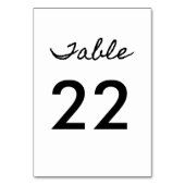 Numéro De Table Calligraphie cursive noire décontractée (Par défaut)