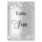 Numéro De Table Calligraphie de parties scintillant blanche en arg (Dos)