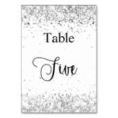 Numéro De Table Calligraphie de parties scintillant blanche en arg (Par défaut)