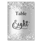 Numéro De Table Calligraphie de parties scintillant blanche en arg (Dos)
