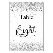 Numéro De Table Calligraphie de parties scintillant blanche en arg (Par défaut)