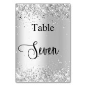 Numéro De Table Calligraphie de parties scintillant blanche en arg (Dos)