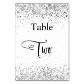 Numéro De Table Calligraphie de parties scintillant blanche en arg (Par défaut)