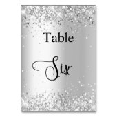 Numéro De Table Calligraphie de parties scintillant blanche en arg (Dos)
