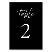 Numéro De Table Calligraphie élégante en écriture mariage noir (Dos)