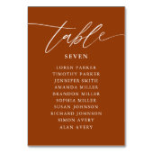 Numéro De Table Calligraphie en terre cuiteCharte de mariage (Dos)