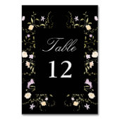 Numéro De Table Calligraphie Fleur sauvage noire et blanche (Par défaut)