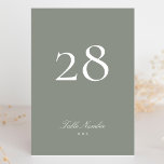 Numéro De Table Calligraphie formelle classique Mariage vert gris<br><div class="desc">Ce design fait partie d'une collection; s'il vous plaît contactez-moi si vous avez besoin d'aide pour trouver des designs ou des produits correspondants; également disponible en couleurs alternatives</div>