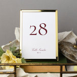 Numéro De Table Calligraphie formelle classique Maroon Mariage de<br><div class="desc">Ce design fait partie d'une collection; s'il vous plaît contactez-moi si vous avez besoin d'aide pour trouver des designs ou des produits correspondants; également disponible en couleurs alternatives</div>
