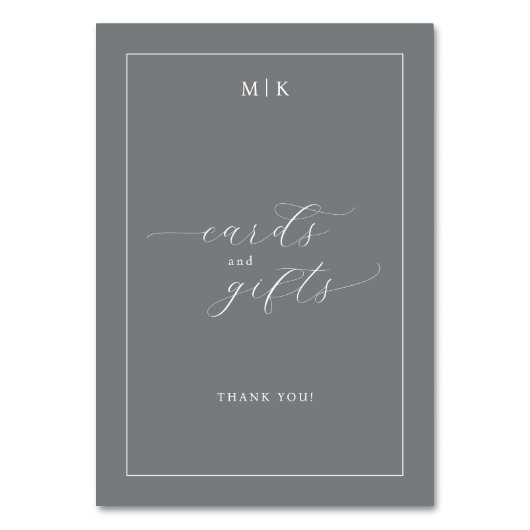 Numéro De Table Calligraphie grise sophistiquée (Par défaut)