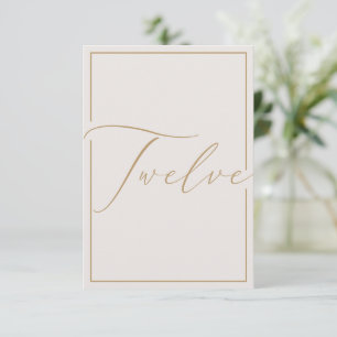 Numéro de table calligraphié ivoire minimaliste él