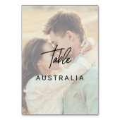 Numéro De Table Calligraphie lunaire | Pays de la photo dégradée (Dos)