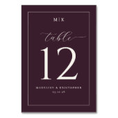 Numéro De Table Calligraphie Marron Élégante (Dos)