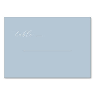 Numéro De Table Calligraphie minimaliste bleu serein