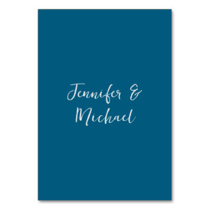 Numéro De Table Calligraphie minimaliste professionnelle en bleu o