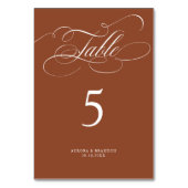 Numéro De Table Calligraphie moderne intemporelle Terracotta maria (Dos)